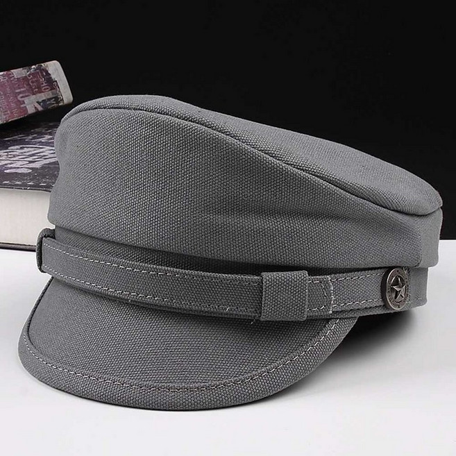 독일군 헬멧 해군 맥아더 장군 캡틴 모자 빈지티모자, 1개, 12. L(55-56)-라벨X-회색