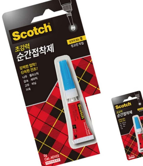 간편한보수 다목적접착제 스카치 순간접착제 AD122 젤형 2G 1개입, 1개