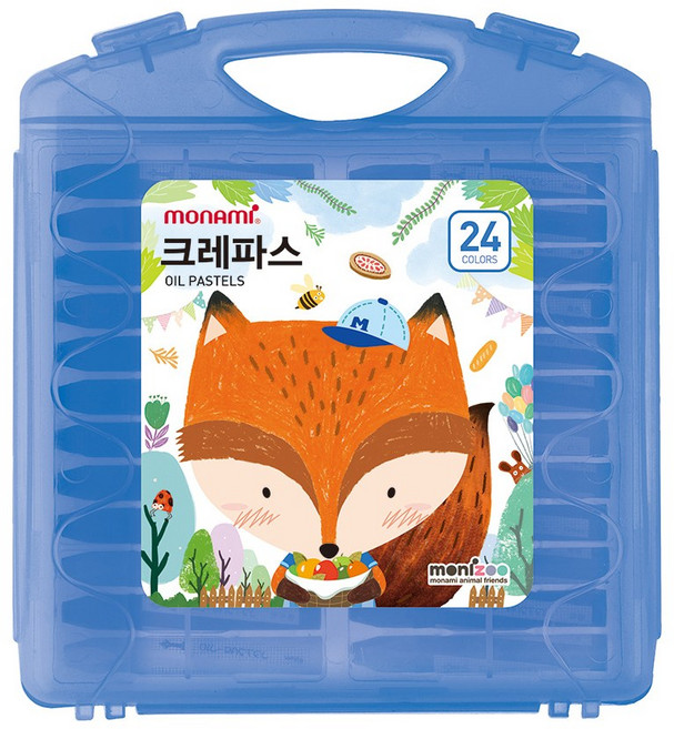 화신문구 모나미 크레파스 색깔, 24색블루