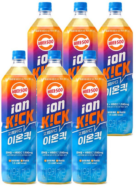 광동 비타500 이온킥 제로 1.5L 6입, 6개입