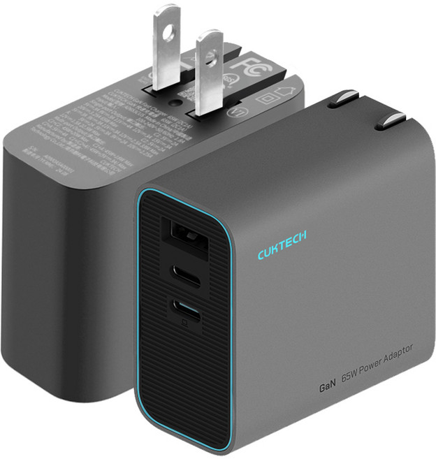 CUKTECH 酷態科 100W 氮化鎵充電器 AD1003US PD快充, 65W 氮化鎵 充電器 灰色,90天, 1個