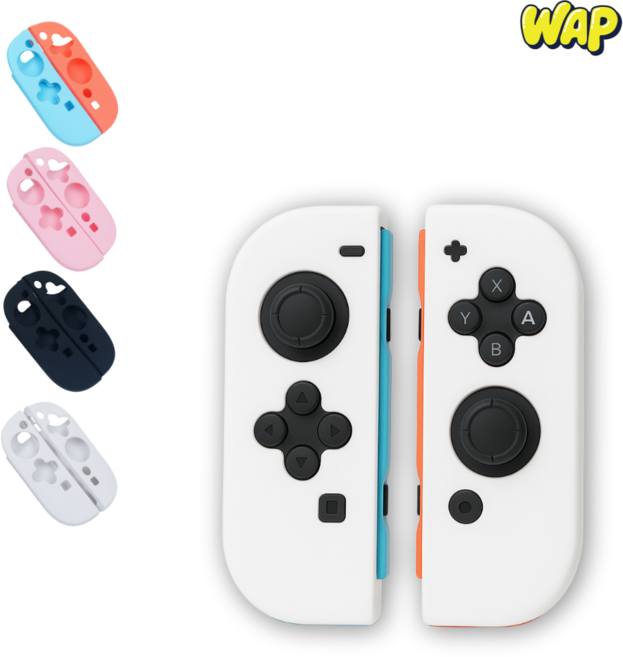 WAP 닌텐도 스위치 2 조이콘 커버 실리콘 그립 슬림 젤리, 1세트, 화이트, 스위치2 조이콘