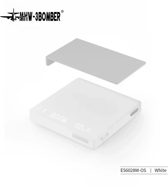 MHW-3BOMBER 디지털 주방 커피 체중계 고정밀 사이클 충전식 에스프레소 전자 홈 바리스타 액세서리, 01 빠른  Mainland, 04 White 2.0