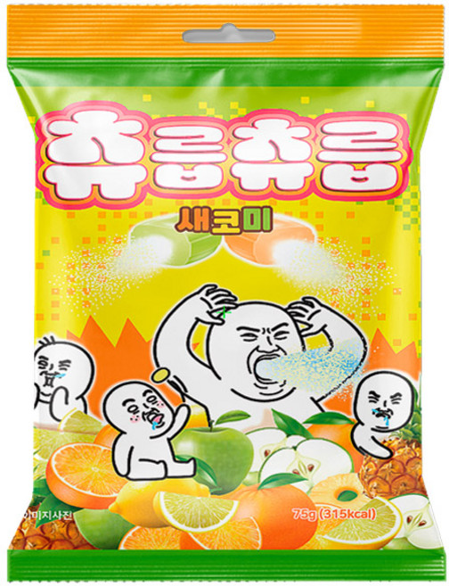 츄릅츄릅 새코미 사우어 소프트 츄잉 과일맛 4종 캔디, 75g, 1개