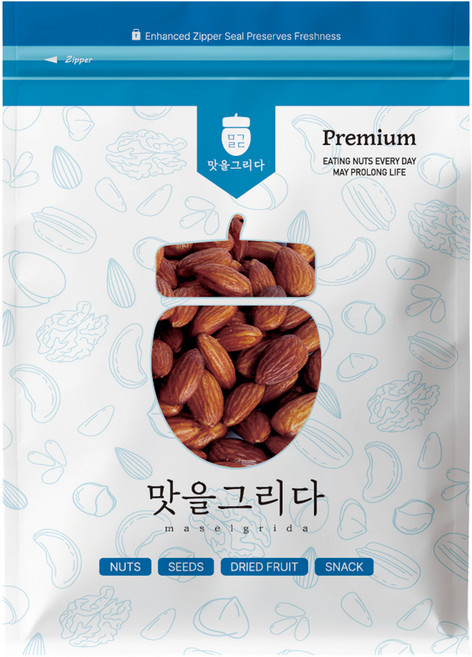 맛을그리다 가염 볶음 아몬드 1kg 구운아몬드, 1개