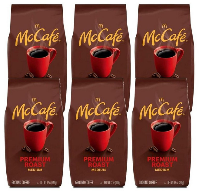 McCafe 맥카페 프리미엄 로스트 미디엄 로스트 그라운드 분쇄커피 340g, 6개