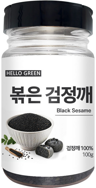 헬로우그린 볶은 검은깨 검정깨 100g(통) 흑임자 100% 저온로스팅, 1개, 100g