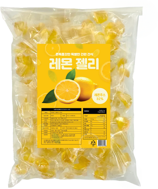 혜성식품 레몬젤리 디저트 간식, 2개, 1kg