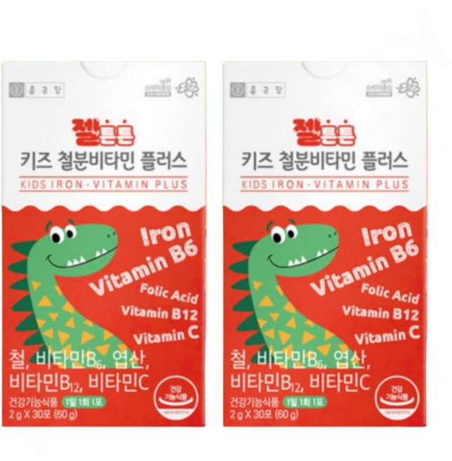 종근당 젤튼튼 키즈 철분 비타민 플러스 30p, 2g, 60개