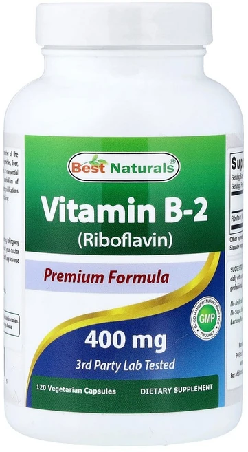 Best Naturals 비타민 B2 리보플라빈 400mg 120캡슐, 1개, 120정 - 쿠팡