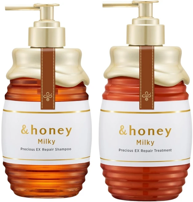 and honey 앤허니 밀키 EX 리페어 샴푸 트리트먼트 세트, 2개 - 쿠팡