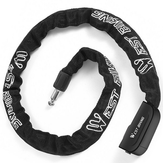 시그니처베이지 자전거 킥보드 열쇠키 섬유 스틸 자물쇠 YPZ097, 1개, 블랙