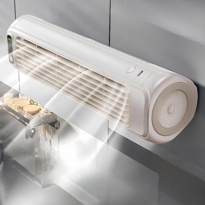 초강력 급속냉각 미니 냉풍기 소형 벽걸이 선풍기 저소음 휴대용 무선 이동식 에어컨 무타공 실내 에어컨 사무실 주방 욕실, 베이지