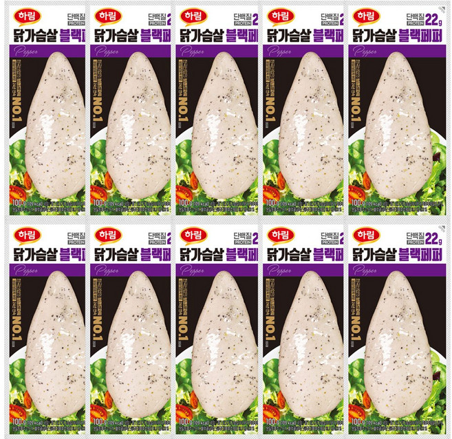 하림 닭가슴살 블랙페퍼 100g, 10개