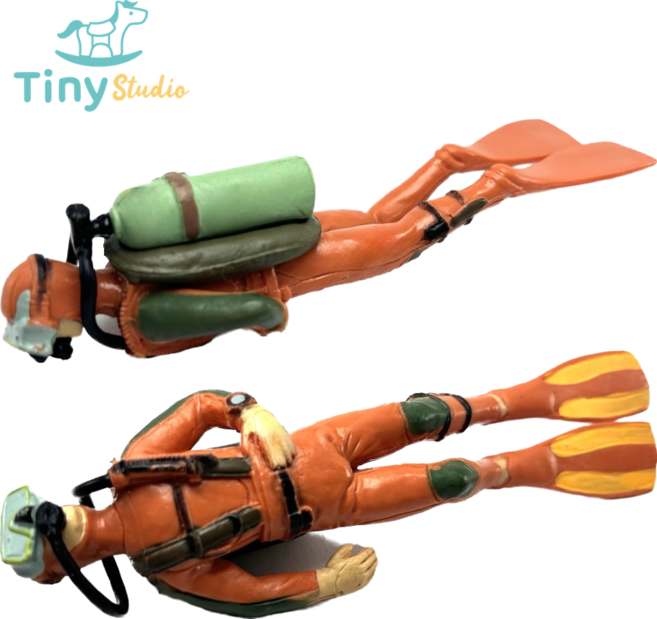 타이니스튜디오 잠수부A 피규어 장난감 완구 모형 해양동물 바다생물 고래 상어 KC인증, 1개