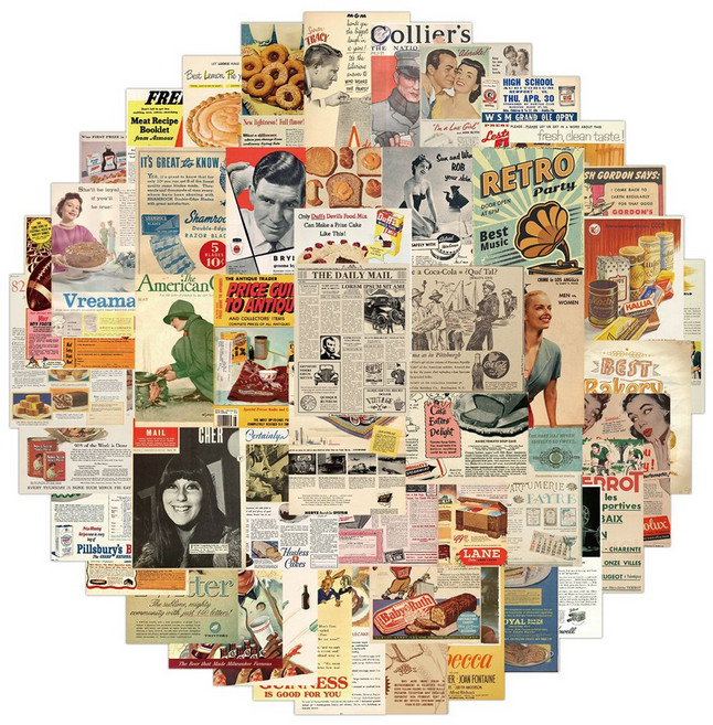 포트렘 캐리어스티커 노트북스티커 꾸미기, 1세트, 08_빈티지광고