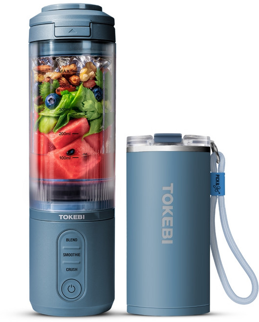 도깨비 픽앤고 휴대용 무선 포터블 블렌더 듀얼구성, (듀얼)원더블루