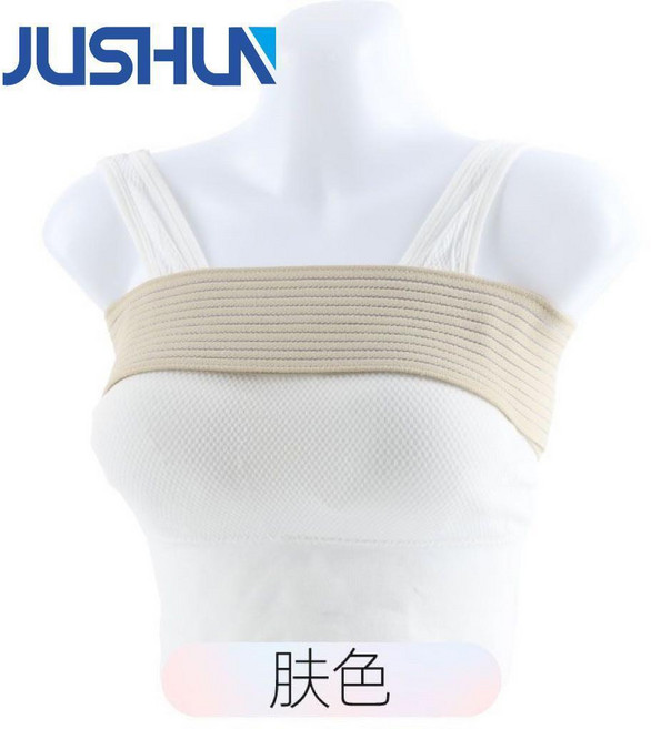 JUSHUN 運動束胸帶, 1個, 富貴膚色,適合所有MM-魔術貼款, 富貴膚色