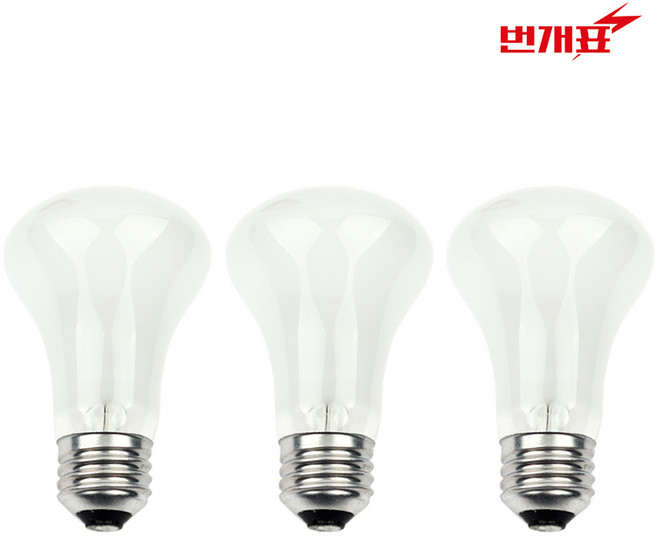 번개표 크립톤 전구 불투명 60W E26 - 3개입 세트, 60W - 3개입 세트, 3개