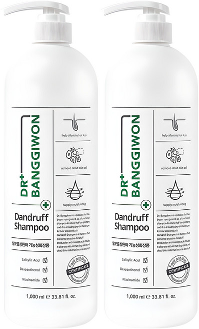 닥터방기원 댄드러프 비듬케어 탈모샴푸, 1L, 2개