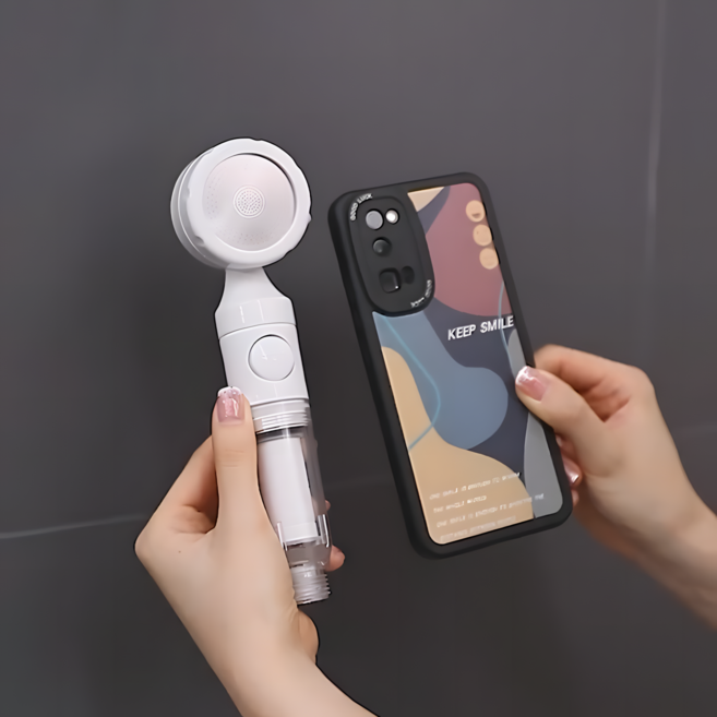 굿서브 FaSoLa정품 여행용 샤워기 3단모드 휴대용 녹물제거 샤워 필터 (3개), 화이트, 1개