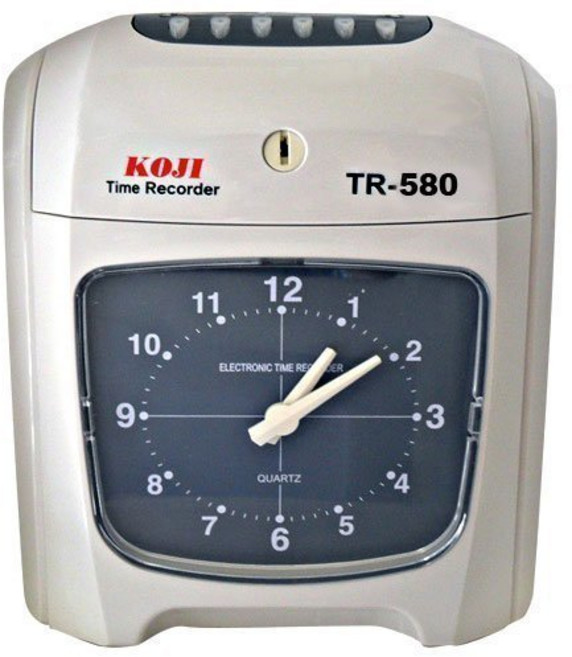 KOJI 台灣製雙色打卡鐘 贈100張卡片+10人份卡架 適用小型辦公室, 1個, TR-580指針款