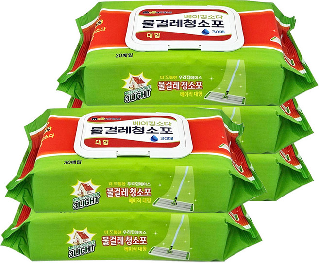 베이킹소다 구연산 모두의 물걸레청소포 대형 30매, 5개
