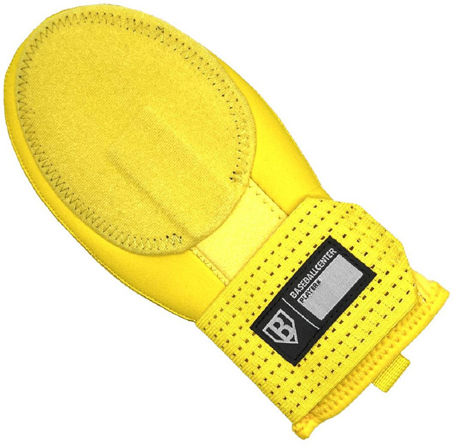 베이스볼센타 유소년 슬라이딩 장갑 좌우겸용 주루 도루 철판 손가락보호, 1개, 엘로우