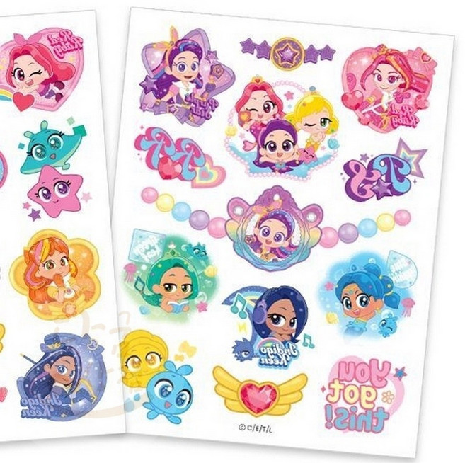 10초완성 레인보우 버블젬 타투스티커 판박이스티커 어린이타투스티커 캐릭터타투스티커