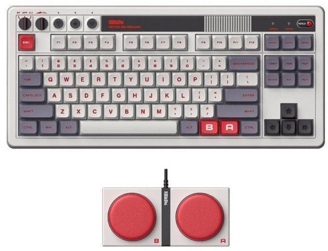 8BitDo Retro 레트로 기계식 키보드 유무선 핫스왑 87키, 키보드 + 2.4Ghz 무선 마우스, N 에디션, 일반형