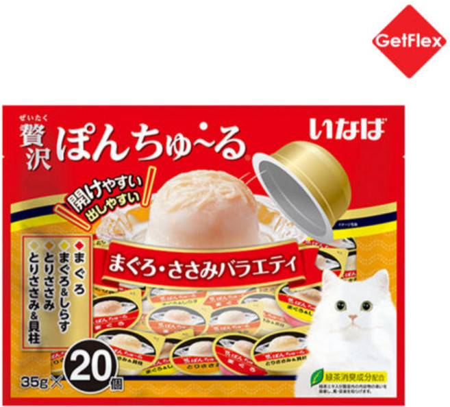 이나바 고양이 제이타크 퐁츄르 간식, 혼합맛(참치/닭가슴살), 35g, 40개