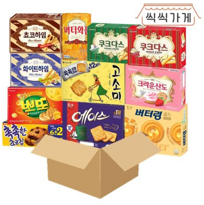 [씩씩가게] 하나씩 먹기좋은 대용량 간식 11종 / 쵸코하임 화이트하임 뽀또 촉촉한초코칩 버터와플 쿠크다스화이트 쿠크다스커피 고소미 에이스 크라운산도 버터링, 1개
