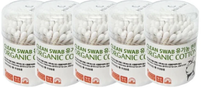 풍성 유기농 100% 국내산 향균 면봉, 100개입, 5개 - 쿠팡