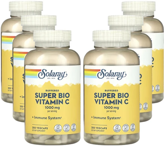 솔라레이 완충형 슈퍼 바이오 비타민C 베지 캡슐 250정, 6개 - 쿠팡