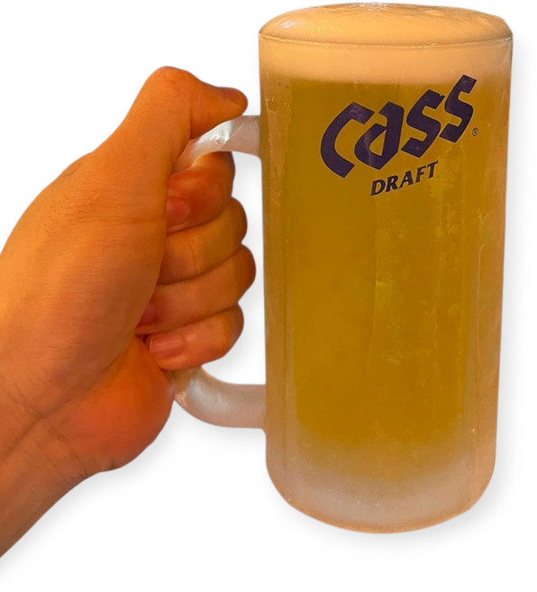 카스 프레쉬 500cc 맥주잔 머그 생맥주 컵 얼음 아이스 CASS 업소용 하이볼, 1개
