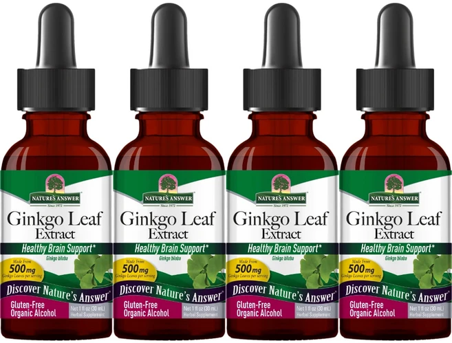 네이처스앤서 고흡수 징코 빌로바 은행나무 잎 추출물 500mg 액상 액체, 4개, 30ml - 쿠팡