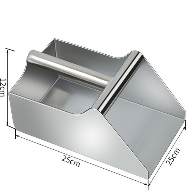 스텐 사각 주걱 곡물 스푼 산업용 바가지 공장 국자 대형, 폭 25  깊이 25  높이 12cm, 1개