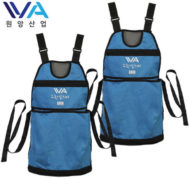 원앙산업 농사 작업용 나물 과일 수확앞치마, 2개, 블루