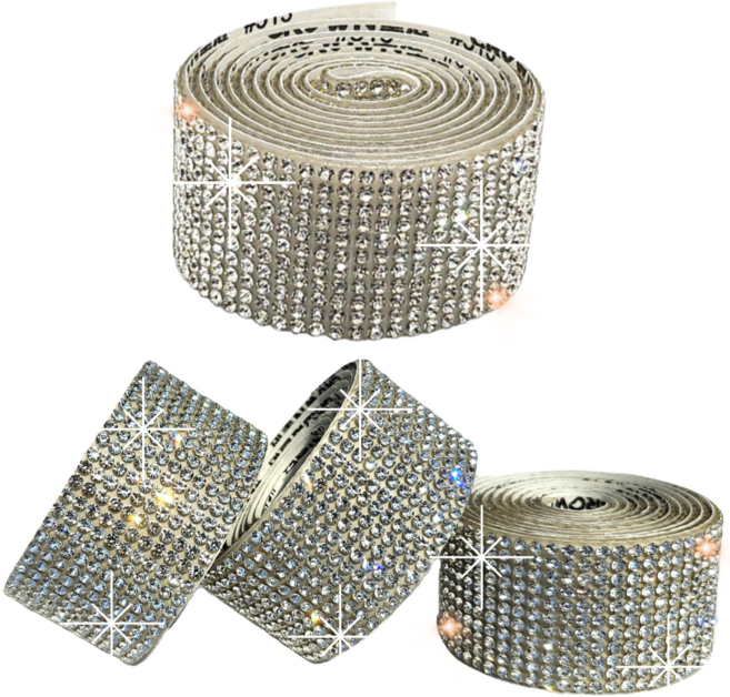 해빛스타 반짝블링 큐빅 테이프 다양한 소품꾸미기 액세서리 DIY 자동차 인테리어, 1개, 실버