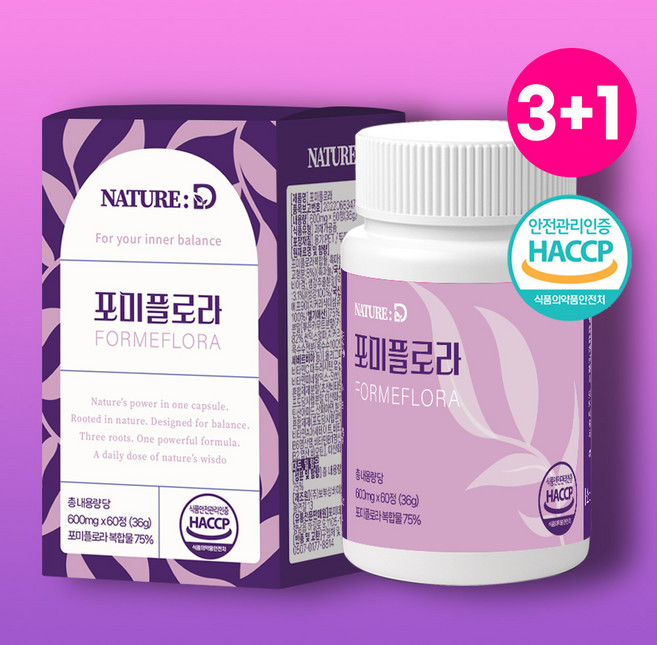 네이쳐디 포비플로라 추출물 100% 정품, 4개, 60정
