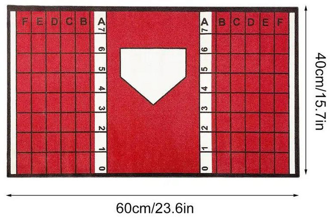 피칭 연습 투수 타격 소프트볼 스트라이크 미끄럼 방지 두꺼운 야구 매트, GoSports 스트라이드 라인이 있는 소프트볼 피칭, 03 Red and white 116