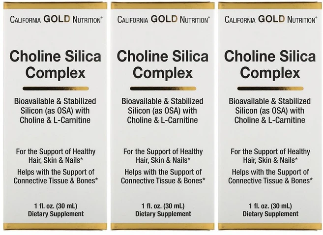 캘리포니아 골드 뉴트리션 콜린 실리카 Complex 콜라겐 Support 1floz (30ml) L 카르니틴 함유 X 3EA, 30ml, 3개 - 쿠팡