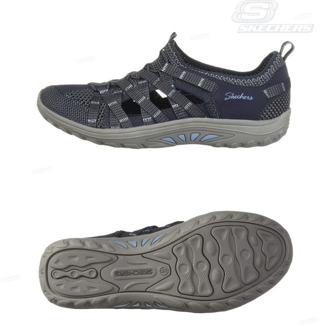 스케쳐스 레게네프 여성 릴랙스핏 네이비 쿨링 슬립온 스니커즈