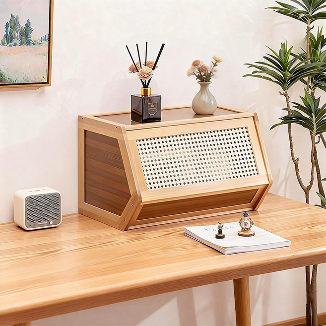 홈컴 수납장 레이어드 거실 적립식 서랍장 다용도 정리함, 원목색