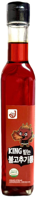 장터엔 king받는 매운 불고추기름 국산 고추씨 고추기름 250ml 유리병, 1개