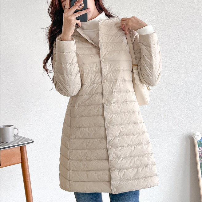 그레힙 여성 롱 경량 패딩 오리털 덕다운 이너 점퍼 빅사이즈 아우터