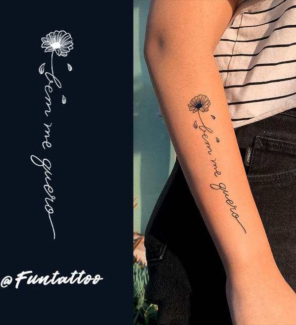 걸스코코 심플라인 반영구 타투스티커 방수 셀프헤나 페스티벌 리얼타투스티커, 굵은레터링, 1개