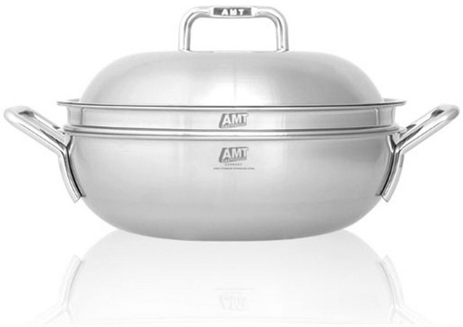 마켓마고Z AMT 통5중 뚜껑 스텐 파티웍 28cm 1P 찜기 양수냄비 스텐냄비, 단일, 1개