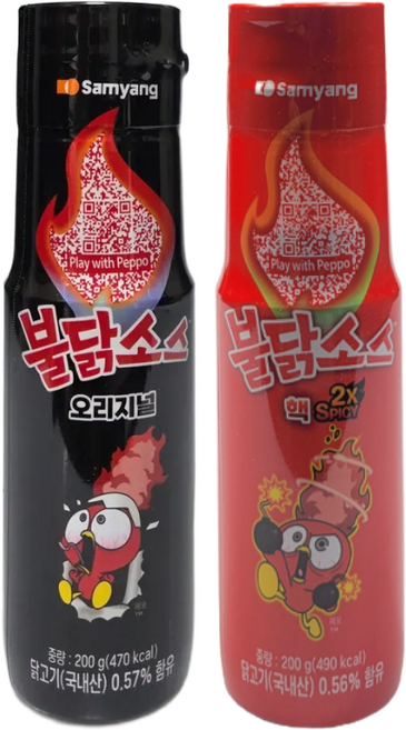 삼양 오리지널 불닭소스 200g+ 핵불닭소스 200g 매운소스추천, 1세트, 400g