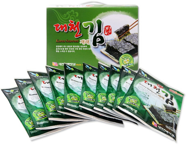 [대천전통맛김 선물용 케이스 ] 대천전장김세트 10봉 원초가 좋은 대천김으로 만든 올리브유로 구운 맛있는 대천조미김 농협하나로마트 판매상품, 20g, 10개